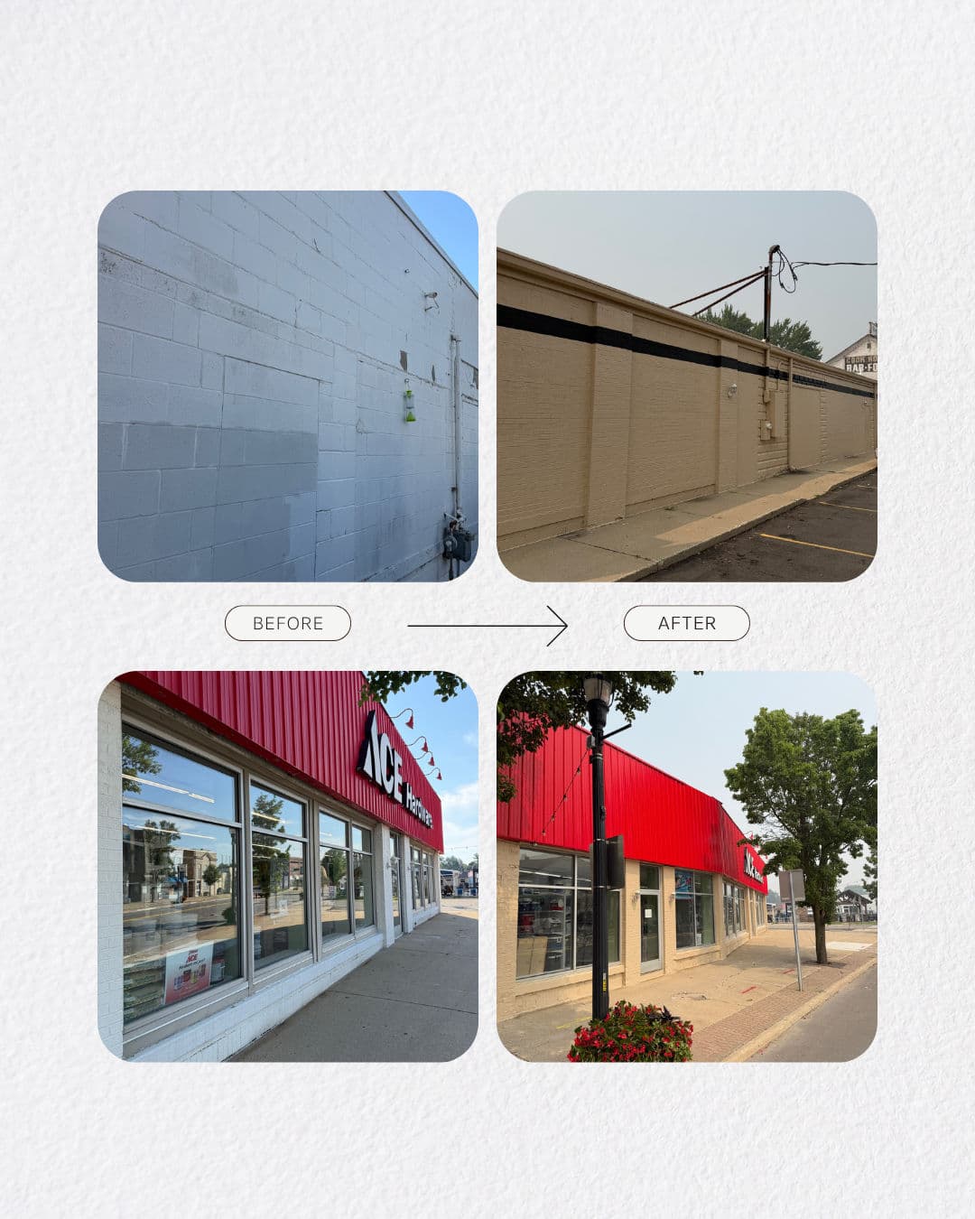 Gallery photos for Exterior Commercial Painting at Ace Hardware in Richmond MI: Image #1