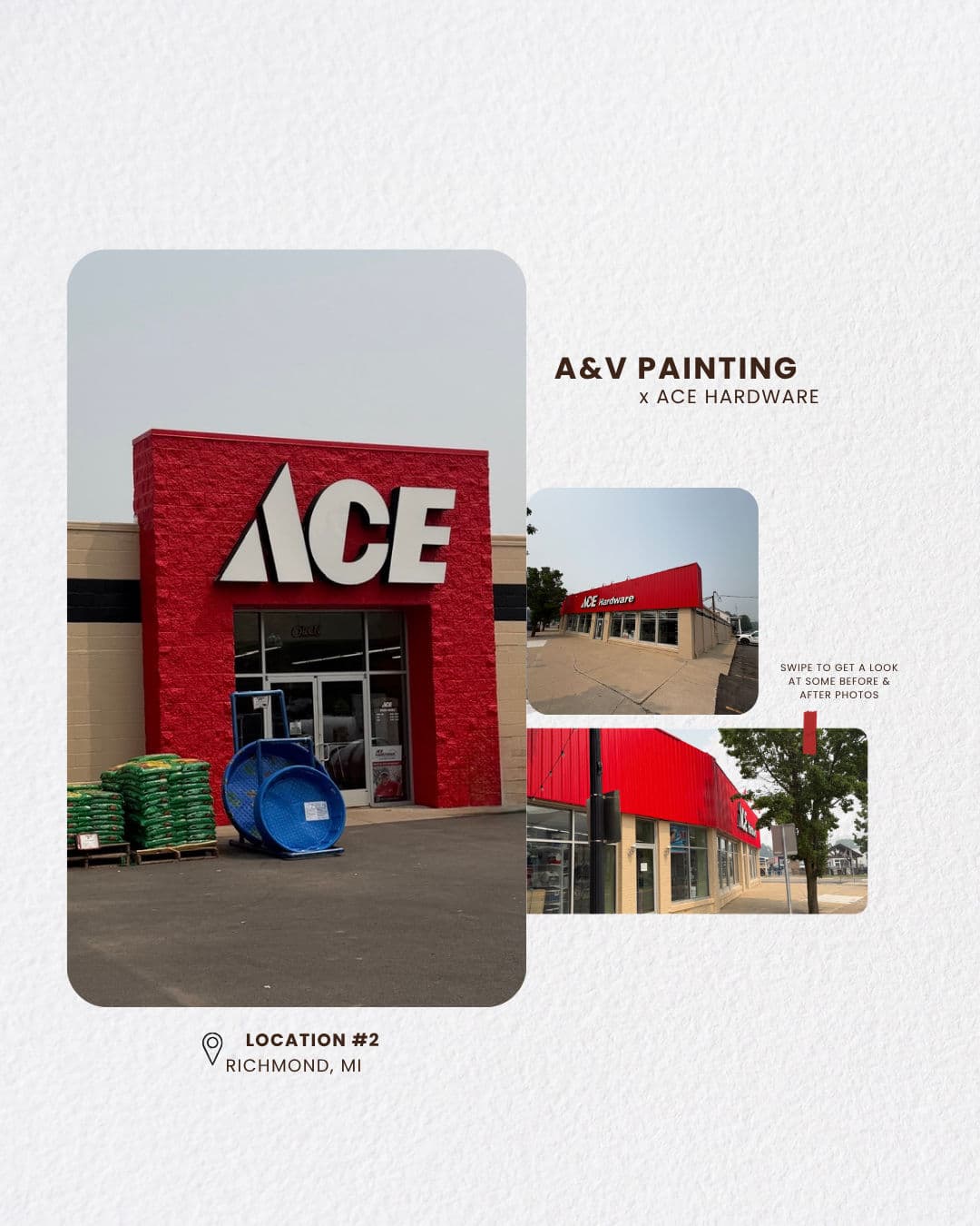 Exterior Commercial Painting at Ace Hardware in Richmond MI image
