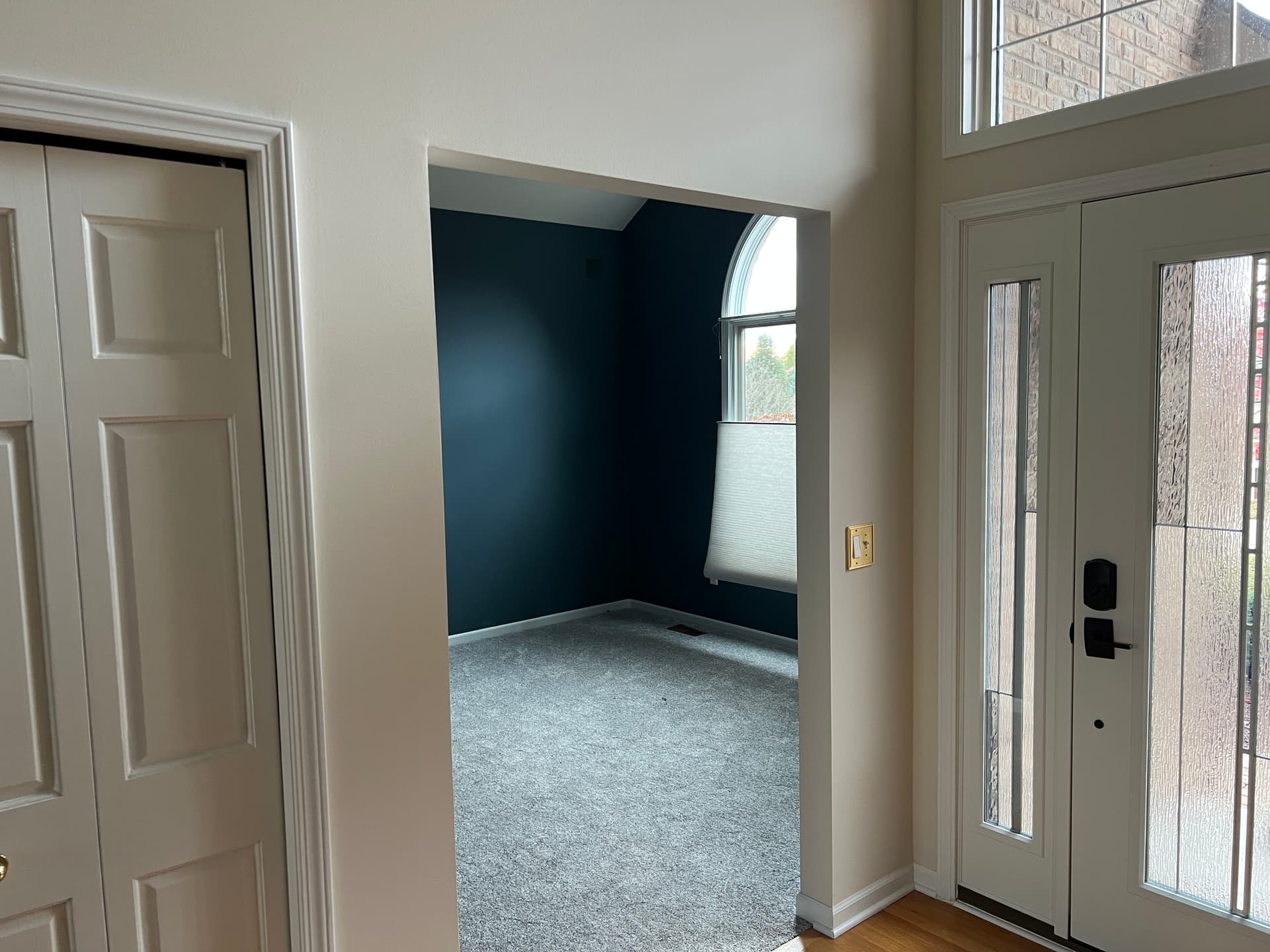 Gallery photos for Home Office Transformation with Dark Blue Eggshell Paint: Image #1