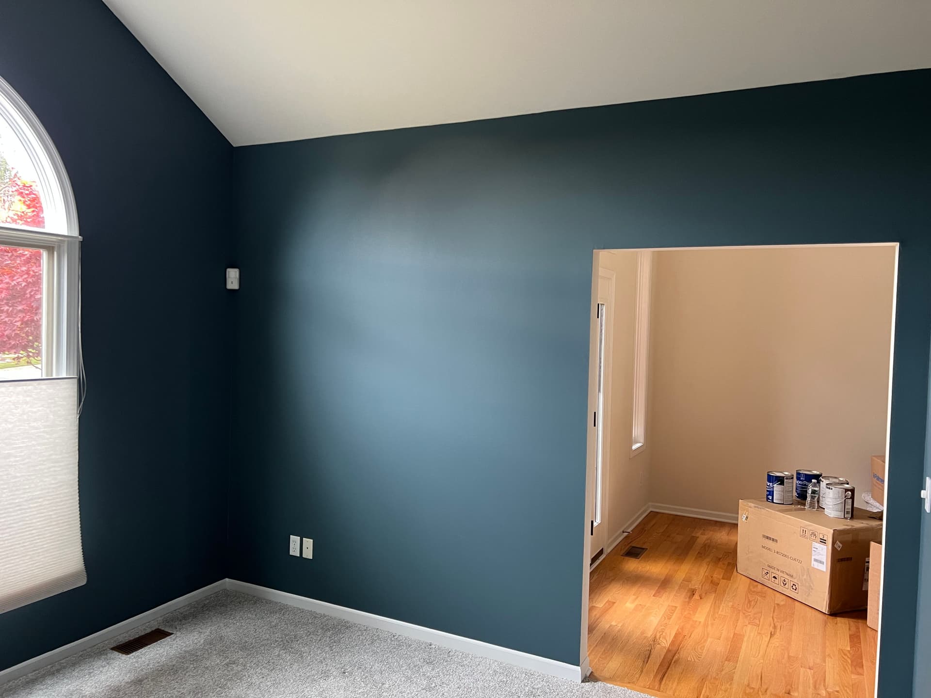 Gallery photos for Home Office Transformation with Dark Blue Eggshell Paint: Image #4