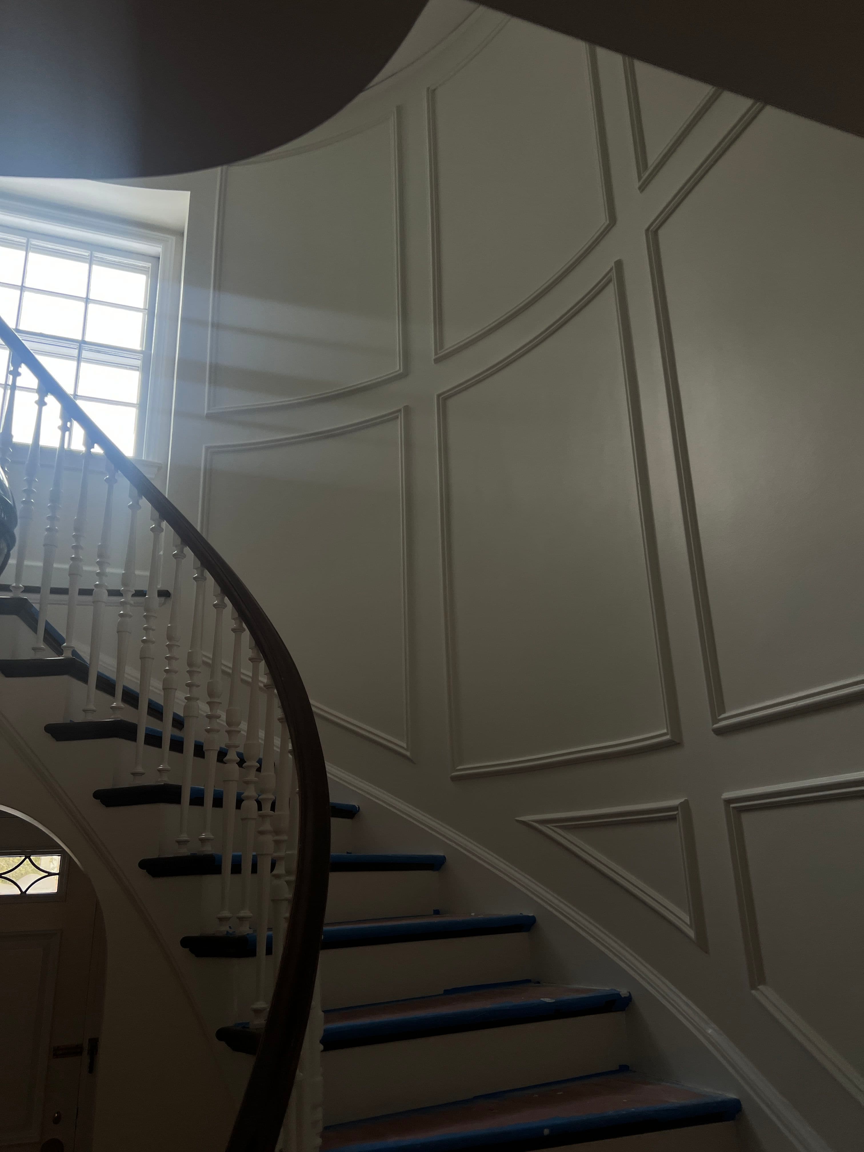 Project Elegant Staircase Update with Swiss Coffee Finish image