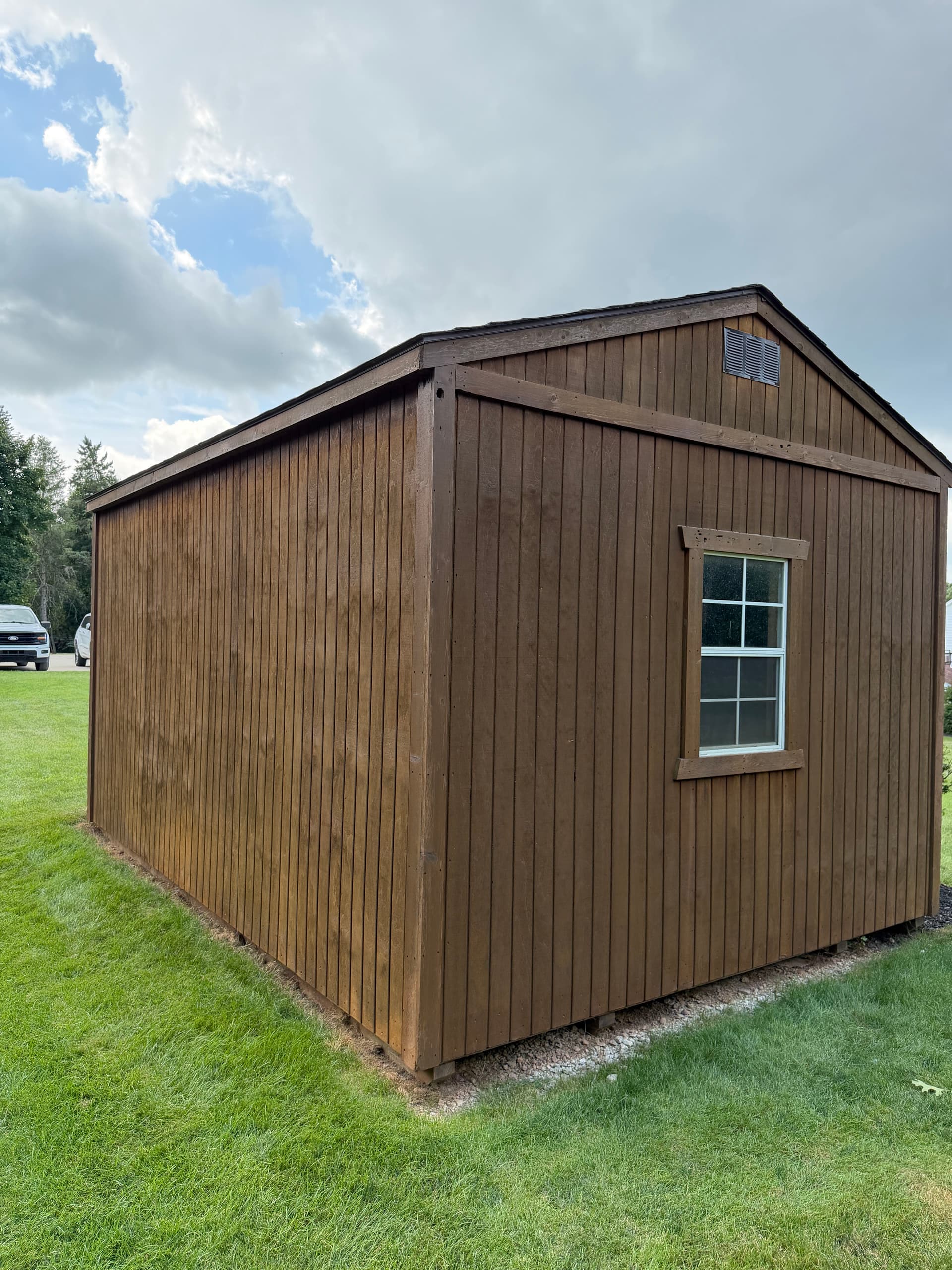 Gallery photos for Shed Re-Stain Before and After on a Prayer Chapel Property: Image #2